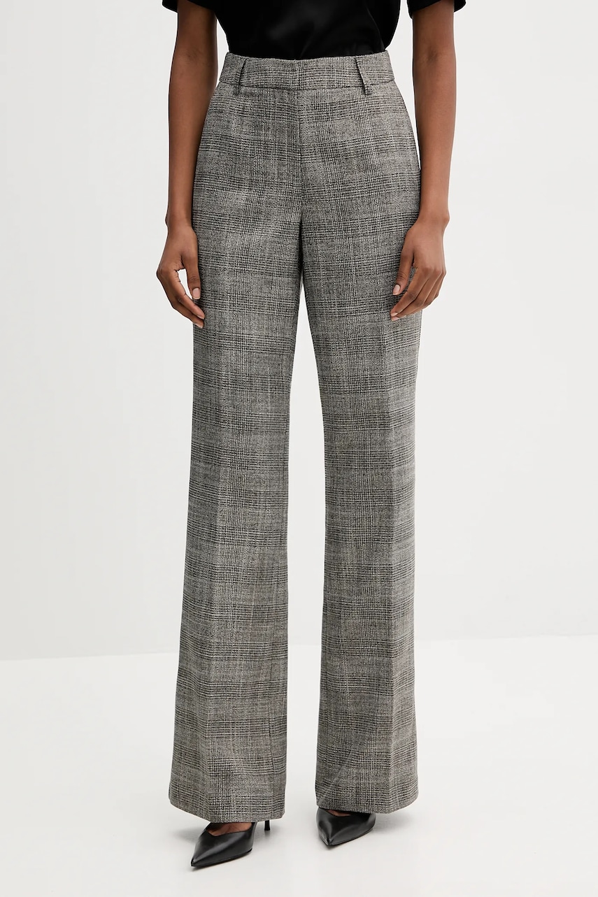 Silvian Heach pantaloni CARILLO culoarea gri, drept, high waist, GPA25350PA