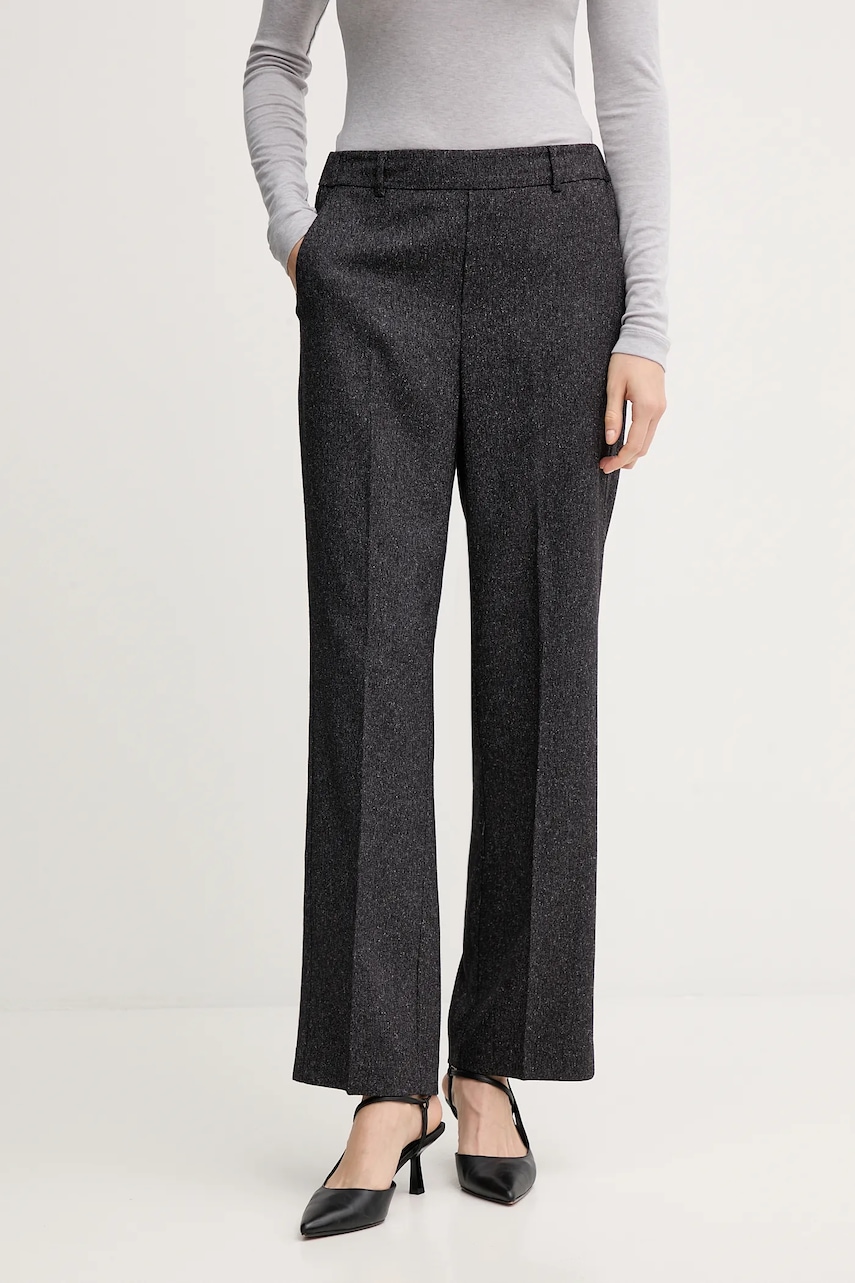 Mos Mosh pantaloni BAI culoarea negru, drept, high waist, 173860