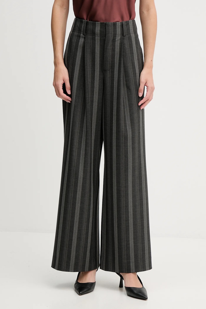Mos Mosh pantaloni EVINE culoarea gri, lat, high waist, 173851