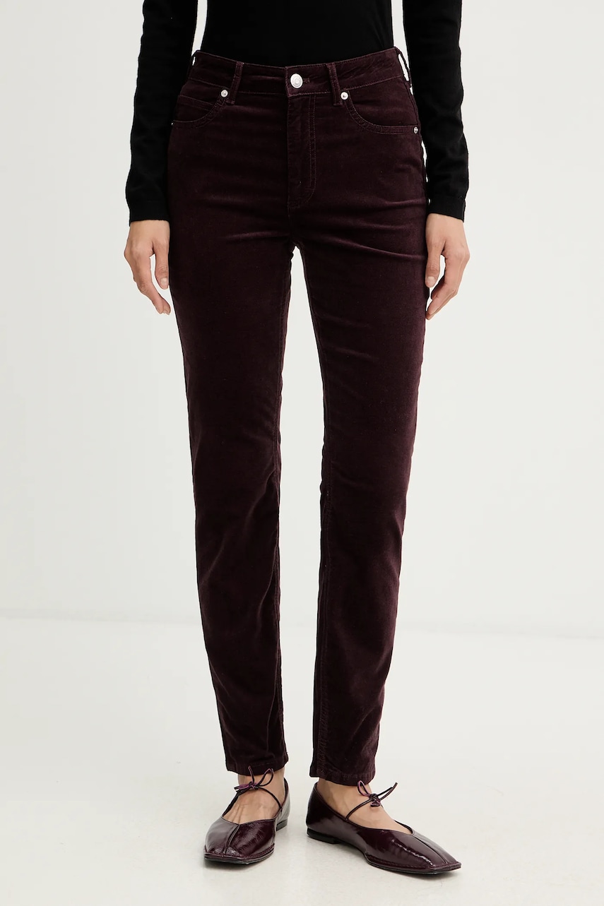 Marc O'Polo pantaloni culoarea bordo, mulată, high waist, 511096811111