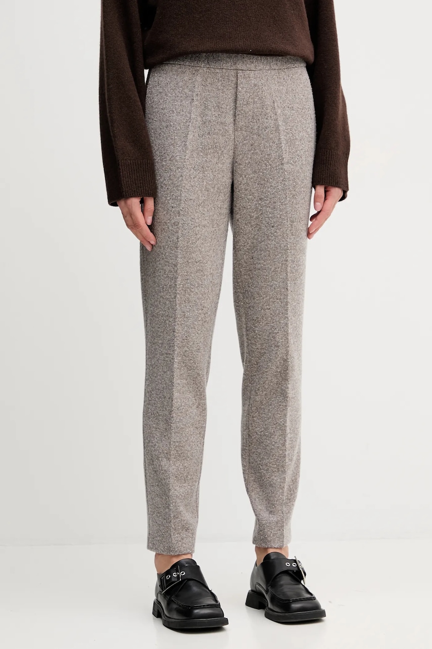 Marc O'Polo pantaloni culoarea bej, drept, high waist, 511304419051
