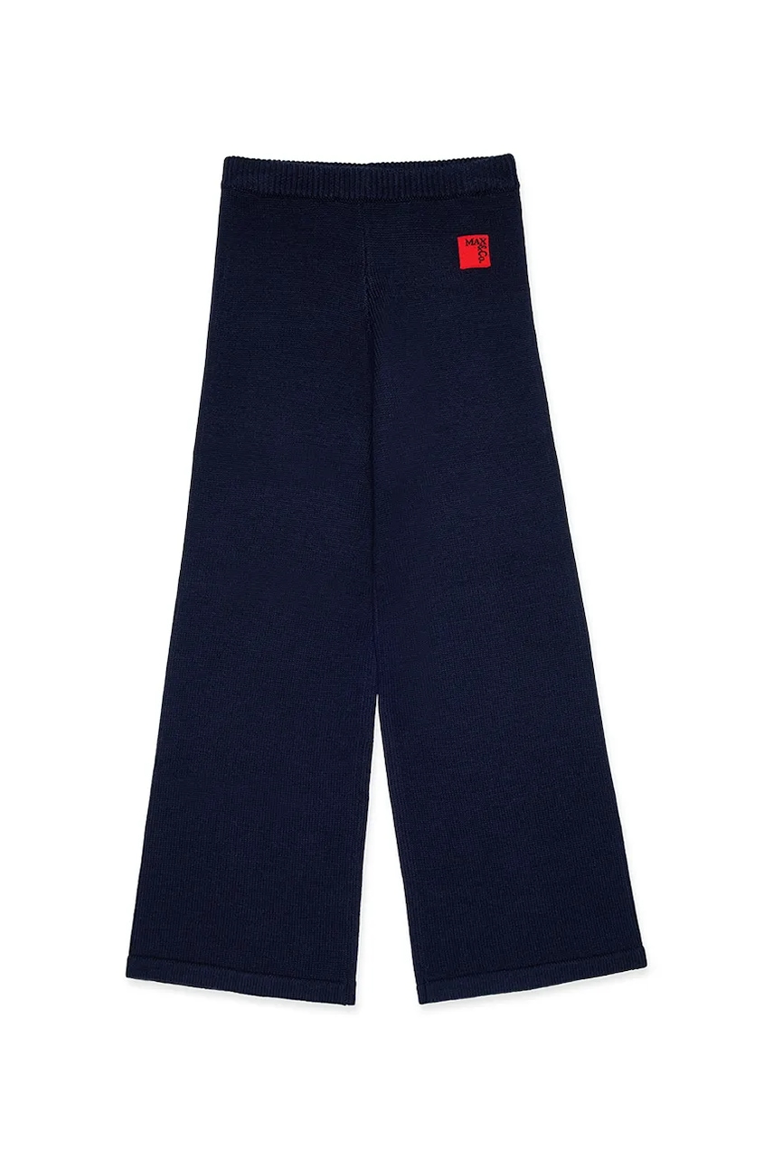 Levně Dětské kalhoty s příměsí vlny MAX&Co. MAXP33F TROUSERS tmavomodrá barva, MX0257