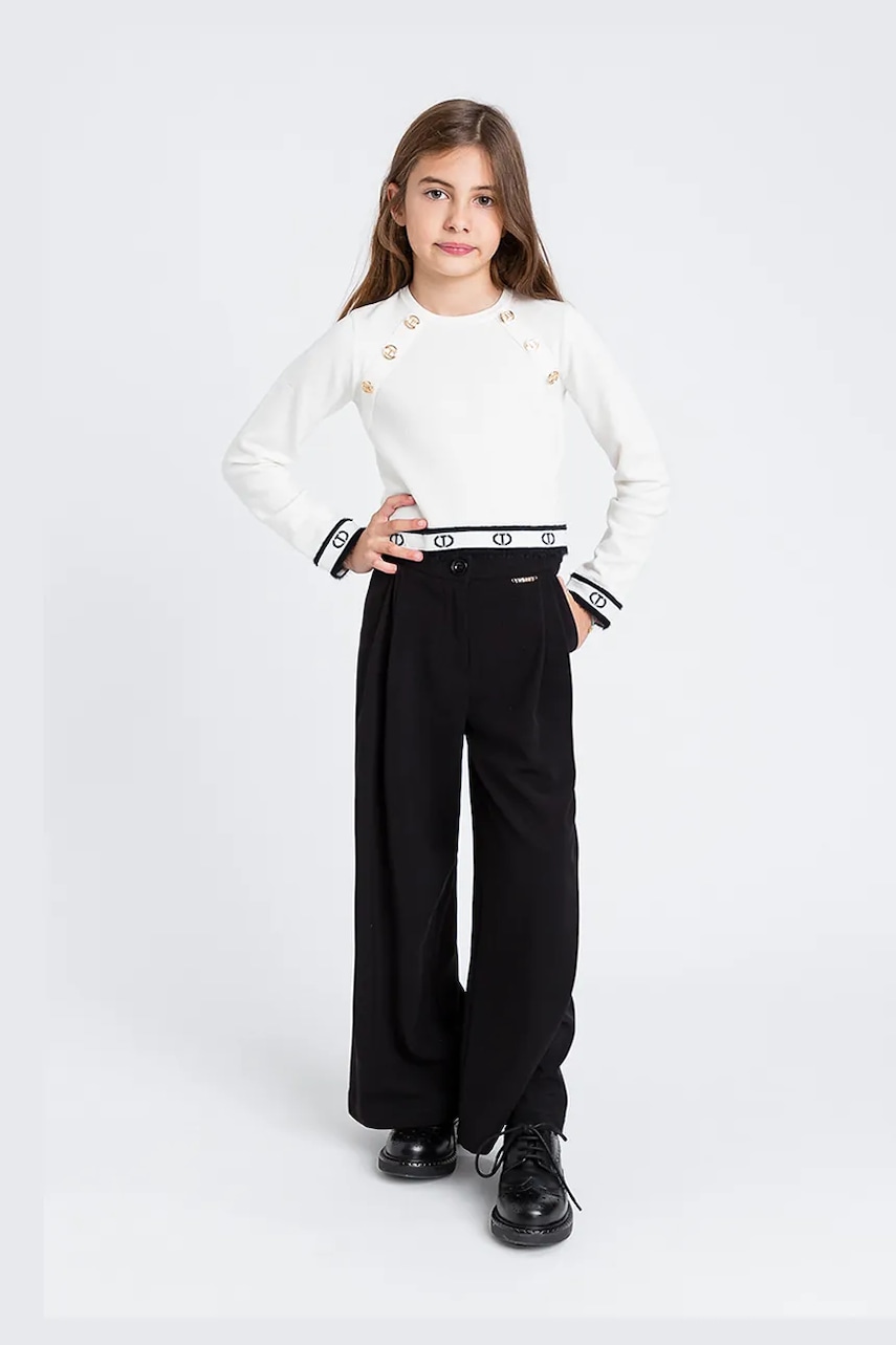 Levně Dětské kalhoty Twinset černá barva, 252GJ2274
