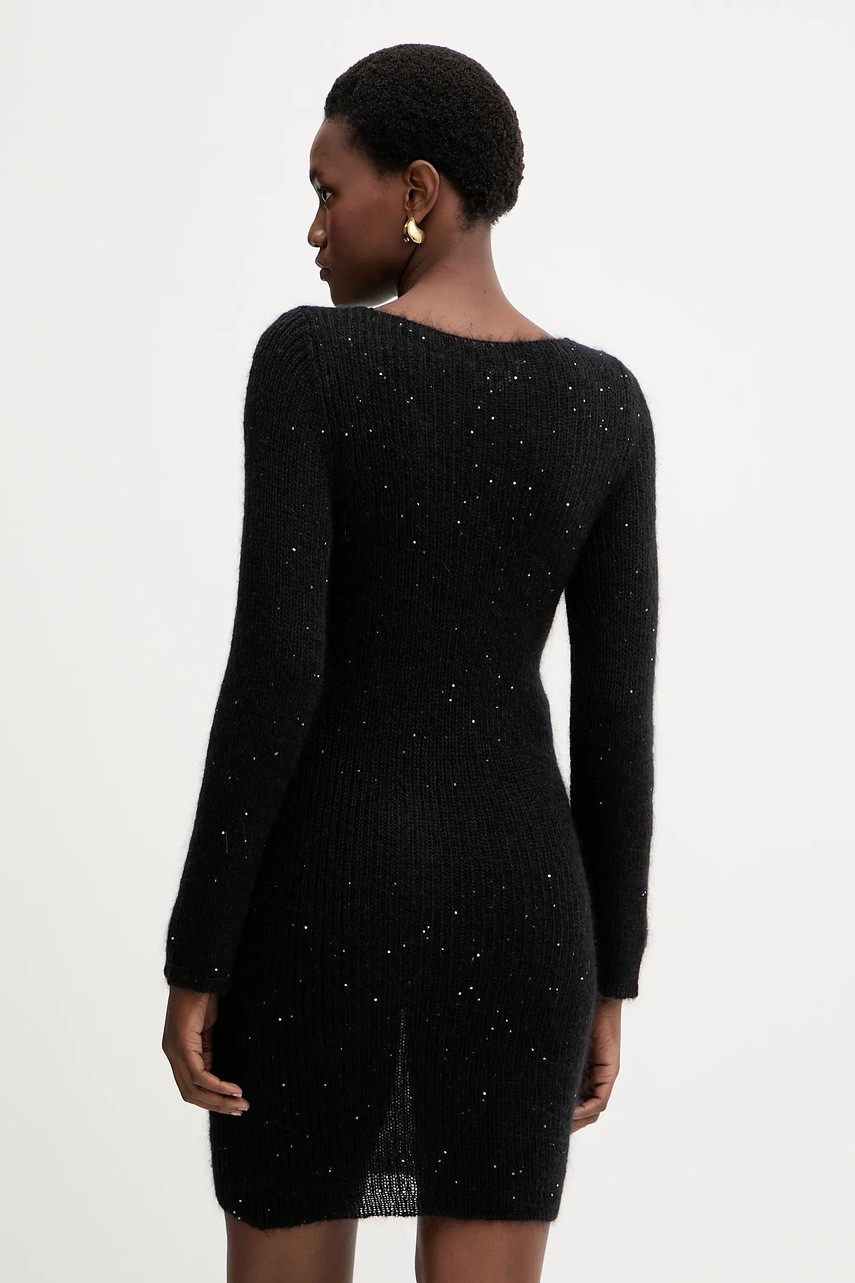 Сукня з додаванням вовни Liviana Conti колір чорний mini облягаюча L5WG62