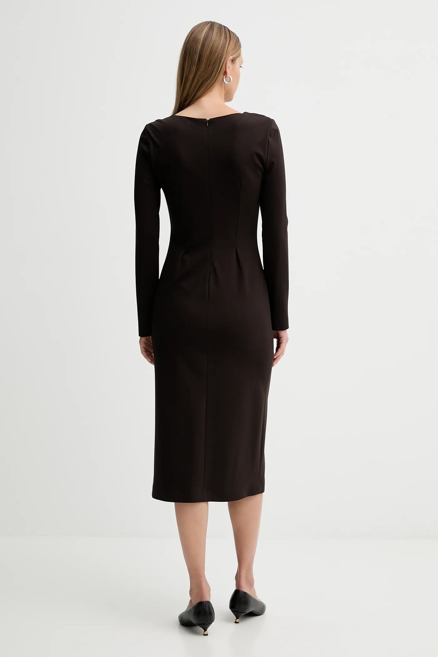 Сукня Liviana Conti колір коричневий midi пряма L5WI36