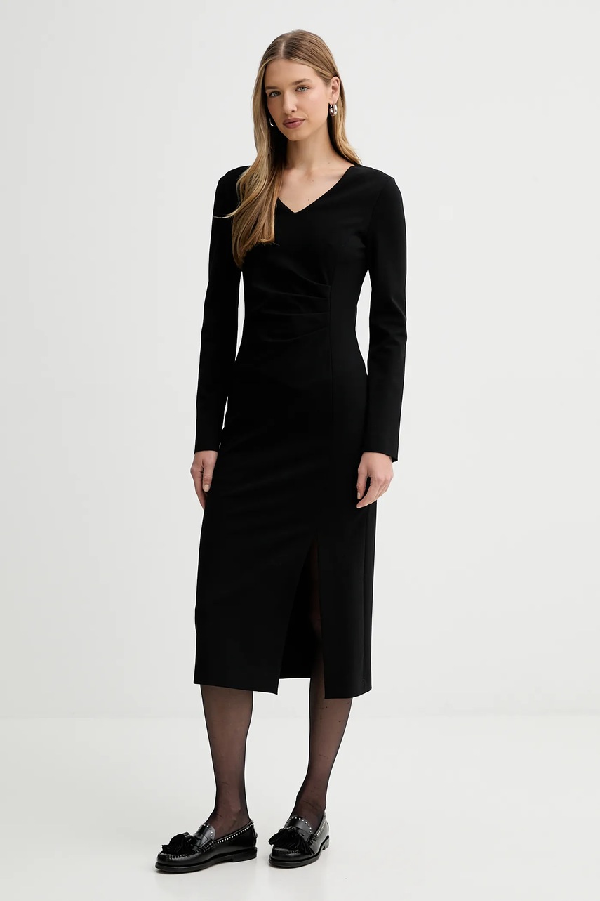 Сукня Liviana Conti колір чорний midi пряма L5WI36