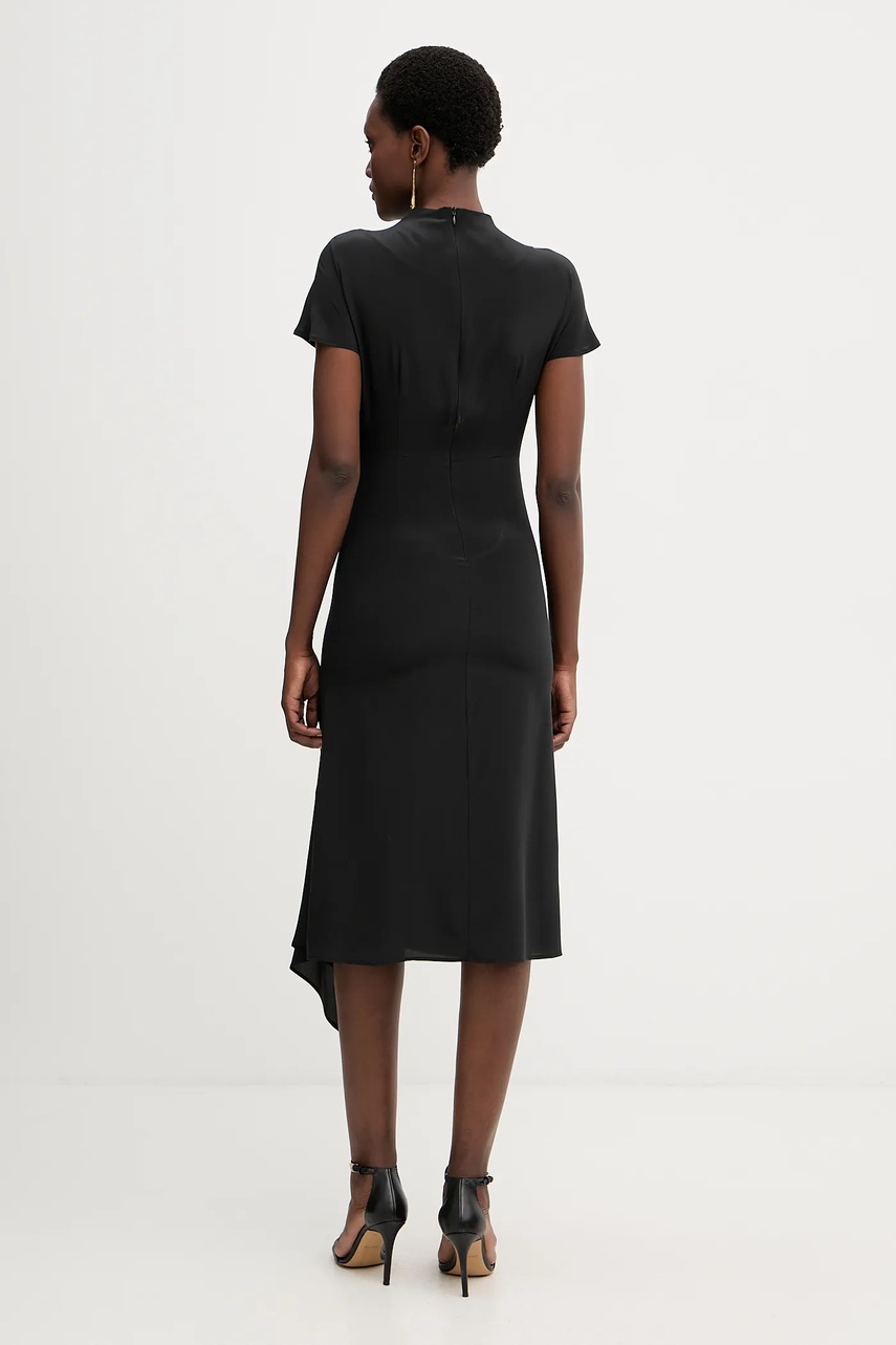 Шовкова сукня Liviana Conti колір чорний midi розкльошена L5WS15