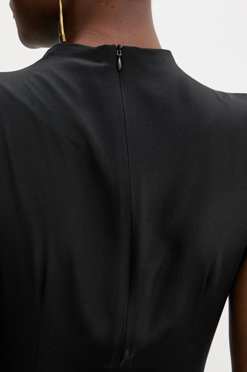 Шовкова сукня Liviana Conti колір чорний midi розкльошена L5WS15