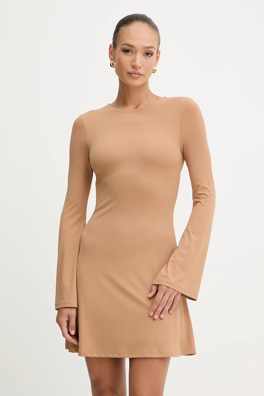 Silvian Heach rochie KOGHO culoarea bej, mini, evazati, GPA25449VE