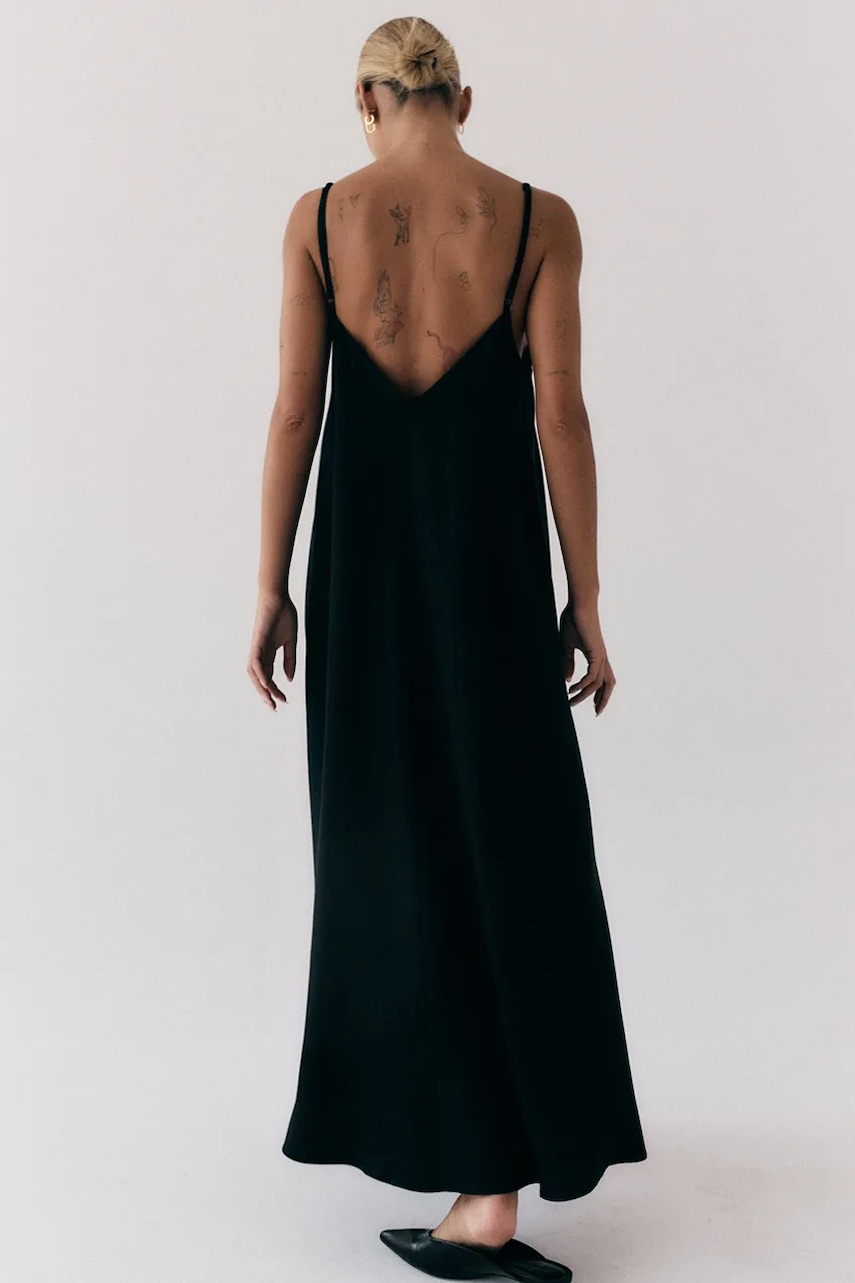 MUUV. rochie TENSE culoarea negru, maxi, mulata