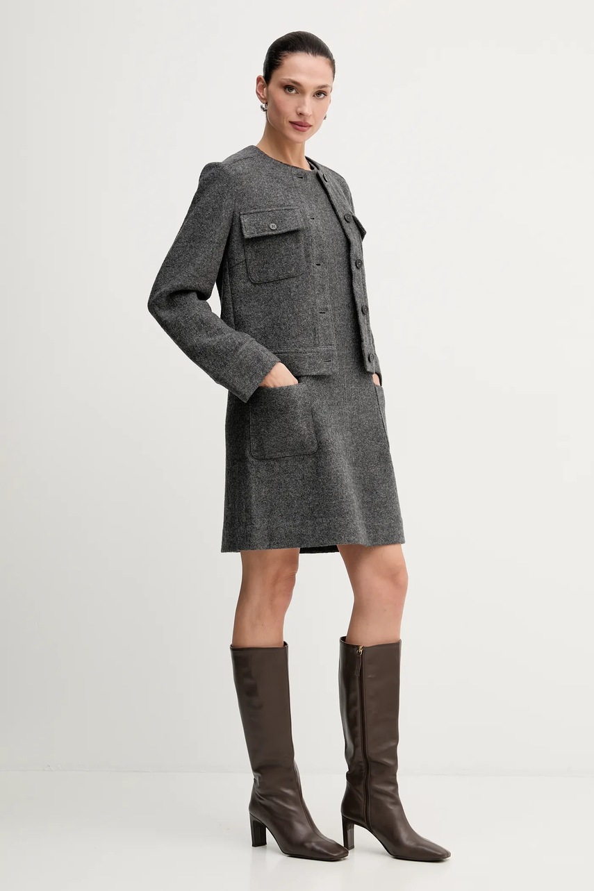 Сукня з додаванням вовни Marc O'Polo колір сірий mini пряма 510607721393