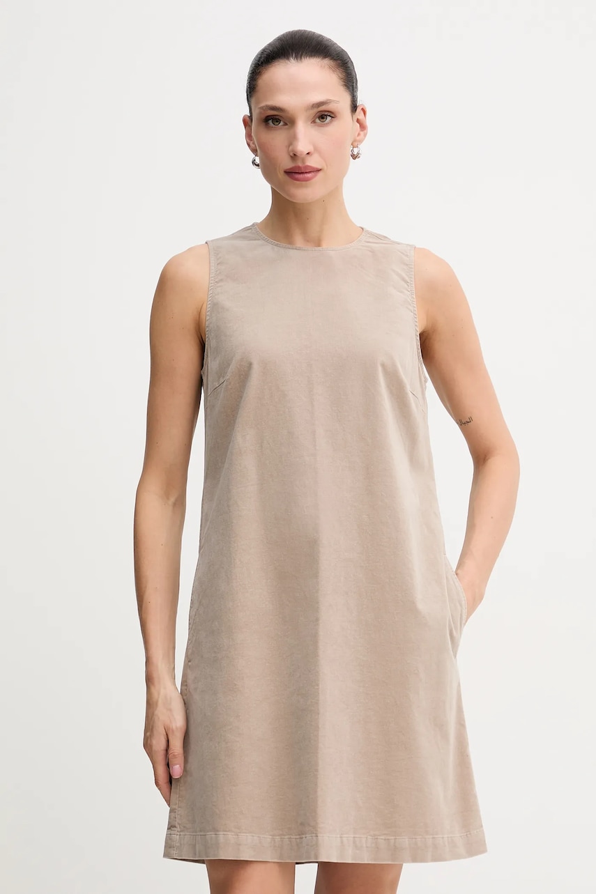 Marc O'Polo rochie de catifea culoarea bej, mini, evazați, 511096821331 Marc O'Polo rochie de catifea culoarea bej, mini, evazați, 511096821331