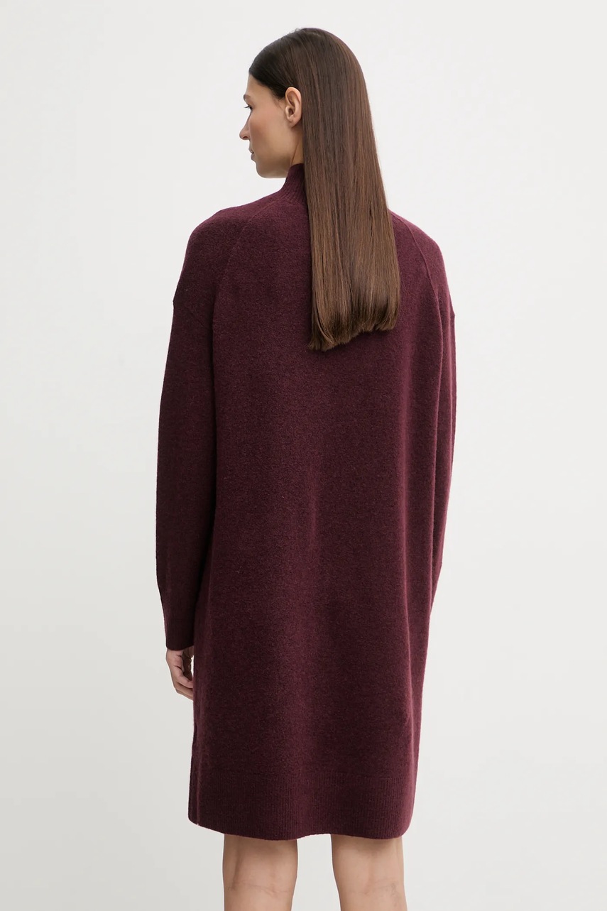 Сукня з додаванням вовни Marc O'Polo колір бордовий mini oversize 5000007471