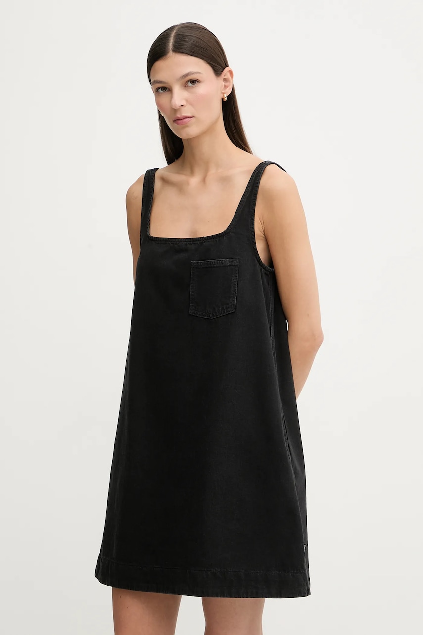 Marc O'Polo rochie jeans culoarea negru, mini, drept, 5000007885