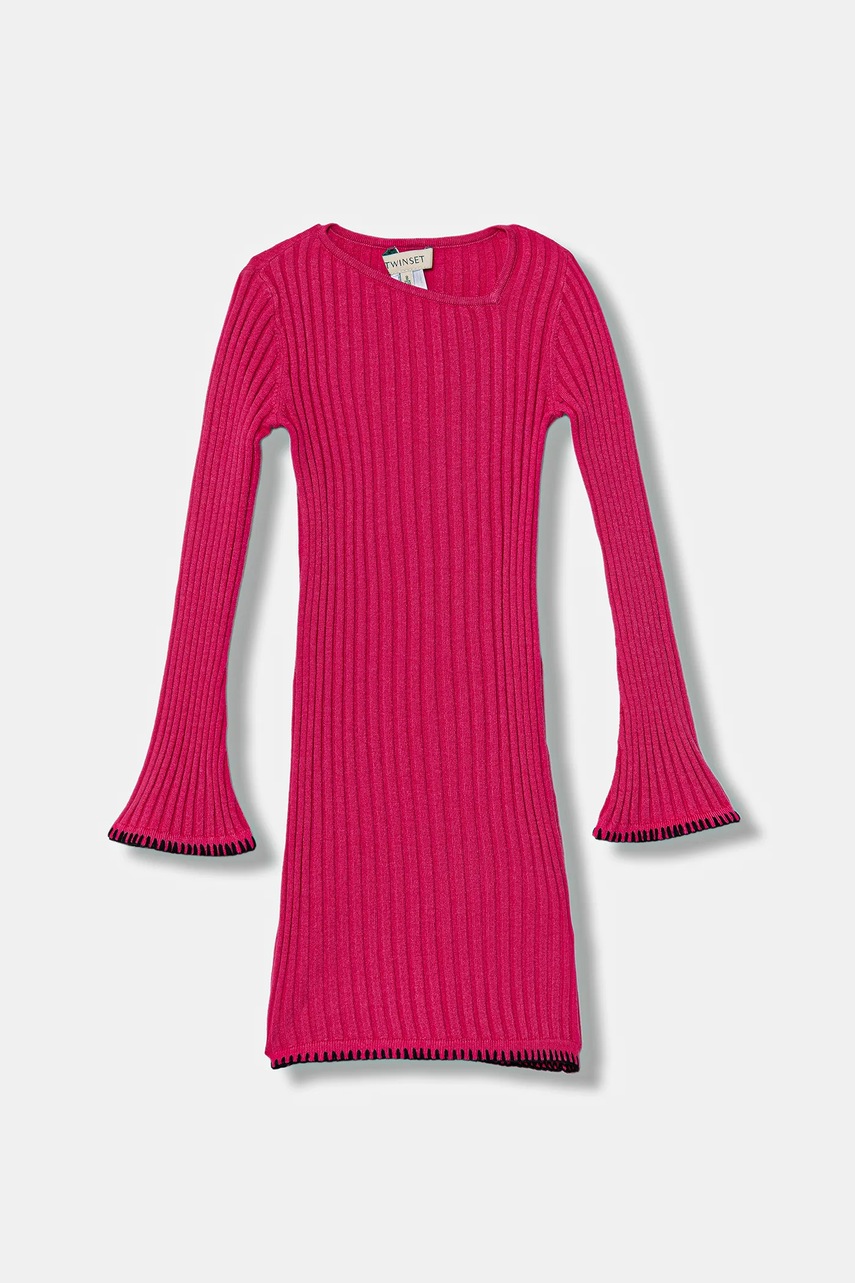 Детское платье Twinset цвет розовый mini облегающее 252GJ3093