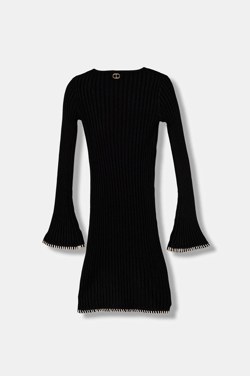 Дитяча сукня Twinset колір чорний mini облягаюча 252GJ3093