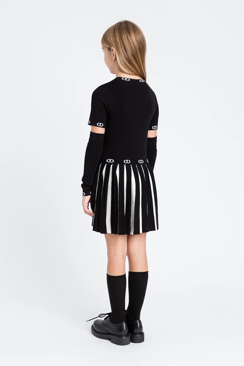 Дитяча сукня Twinset колір чорний midi розкльошена 252GJ3101 Дитяча сукня Twinset колір чорний midi розкльошена 252GJ3101