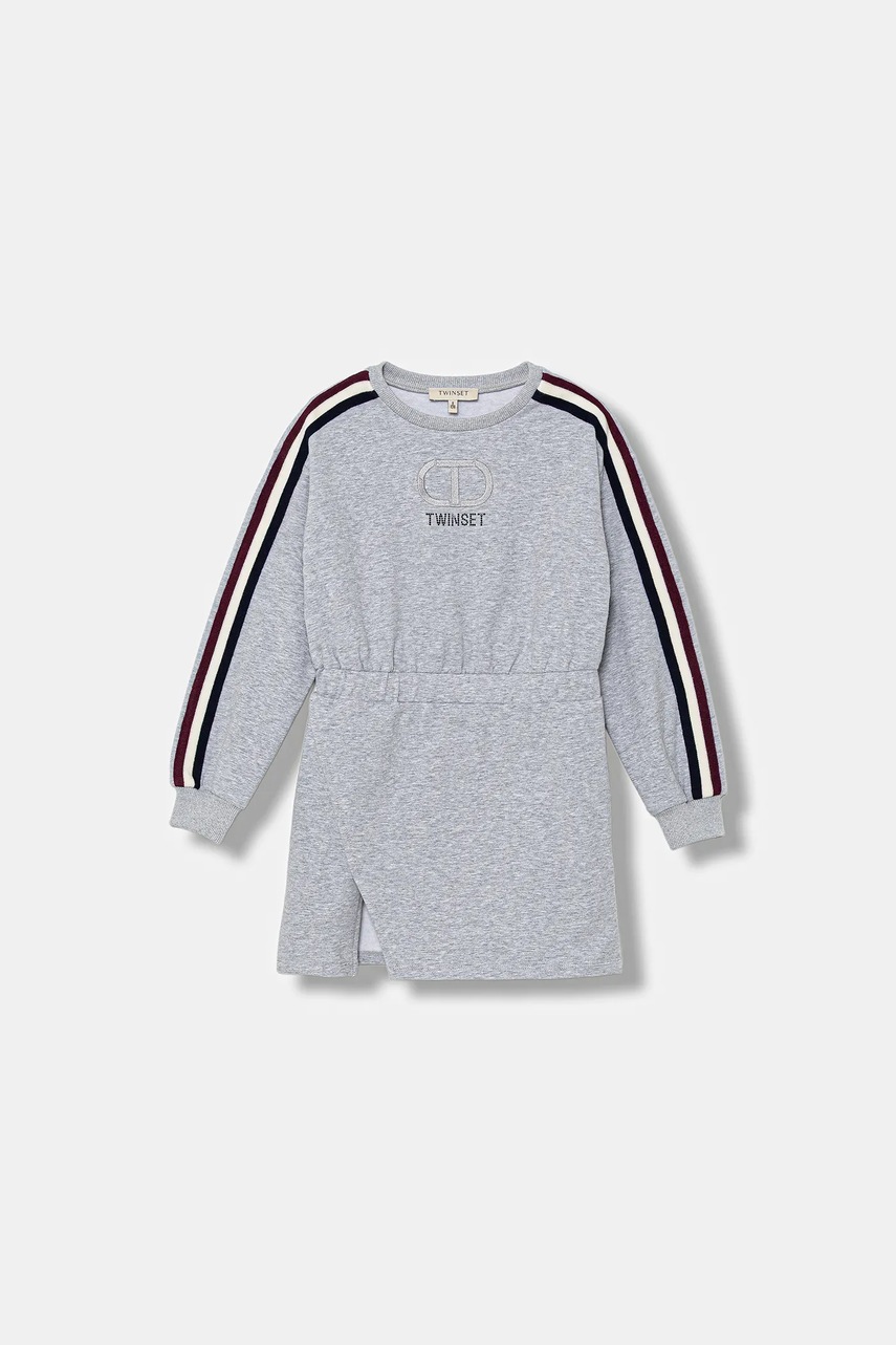 Levně Dívčí šaty Twinset šedá barva, mini, 252GJ201A