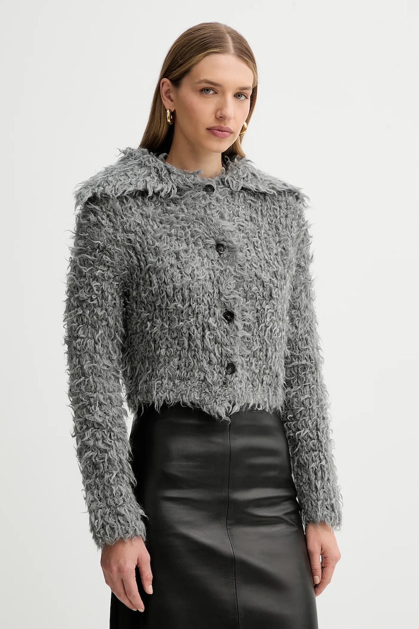 Liviana Conti cardigan din amestec de lână culoarea gri, călduros, A5WF89