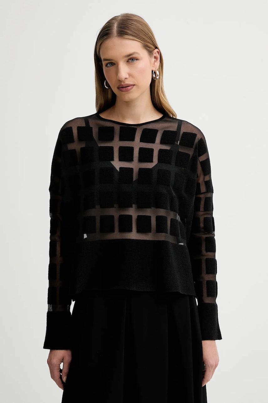 Liviana Conti pulover de lână culoarea negru, light, L5WA79