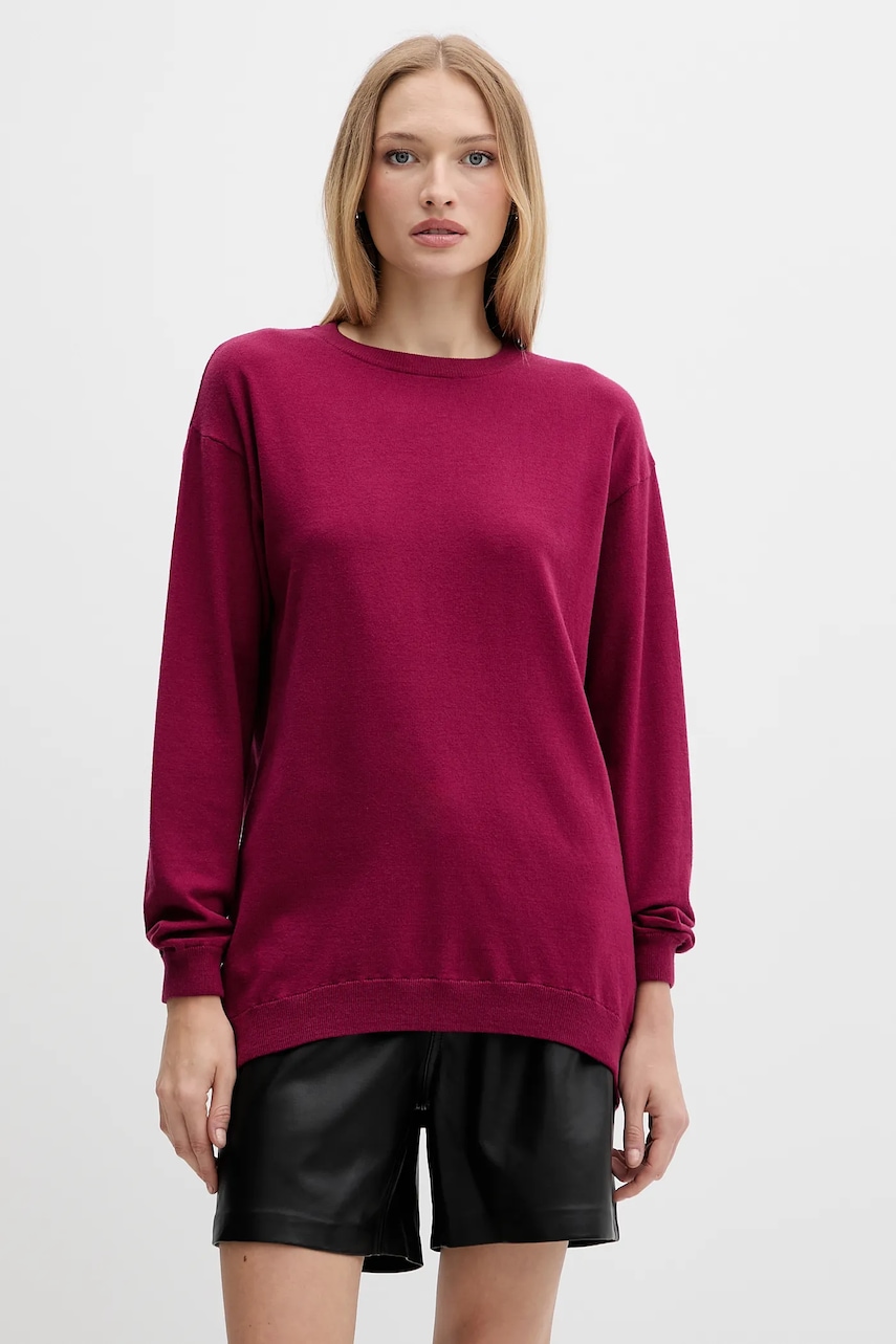 Silvian Heach pulover BENITEZ culoarea bordo, GPA25553MA