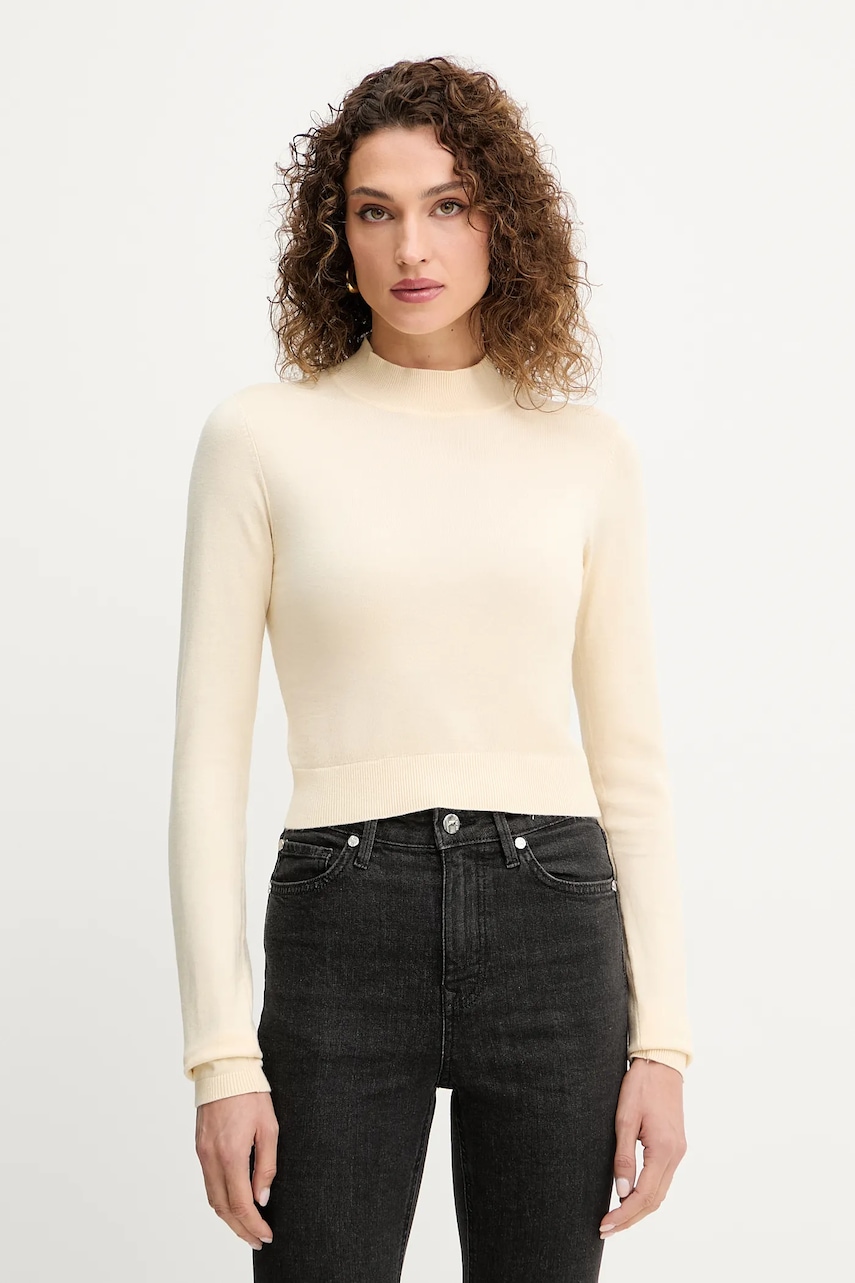 Silvian Heach pulover LOLA culoarea bej, cu turtleneck, GPA25554LU