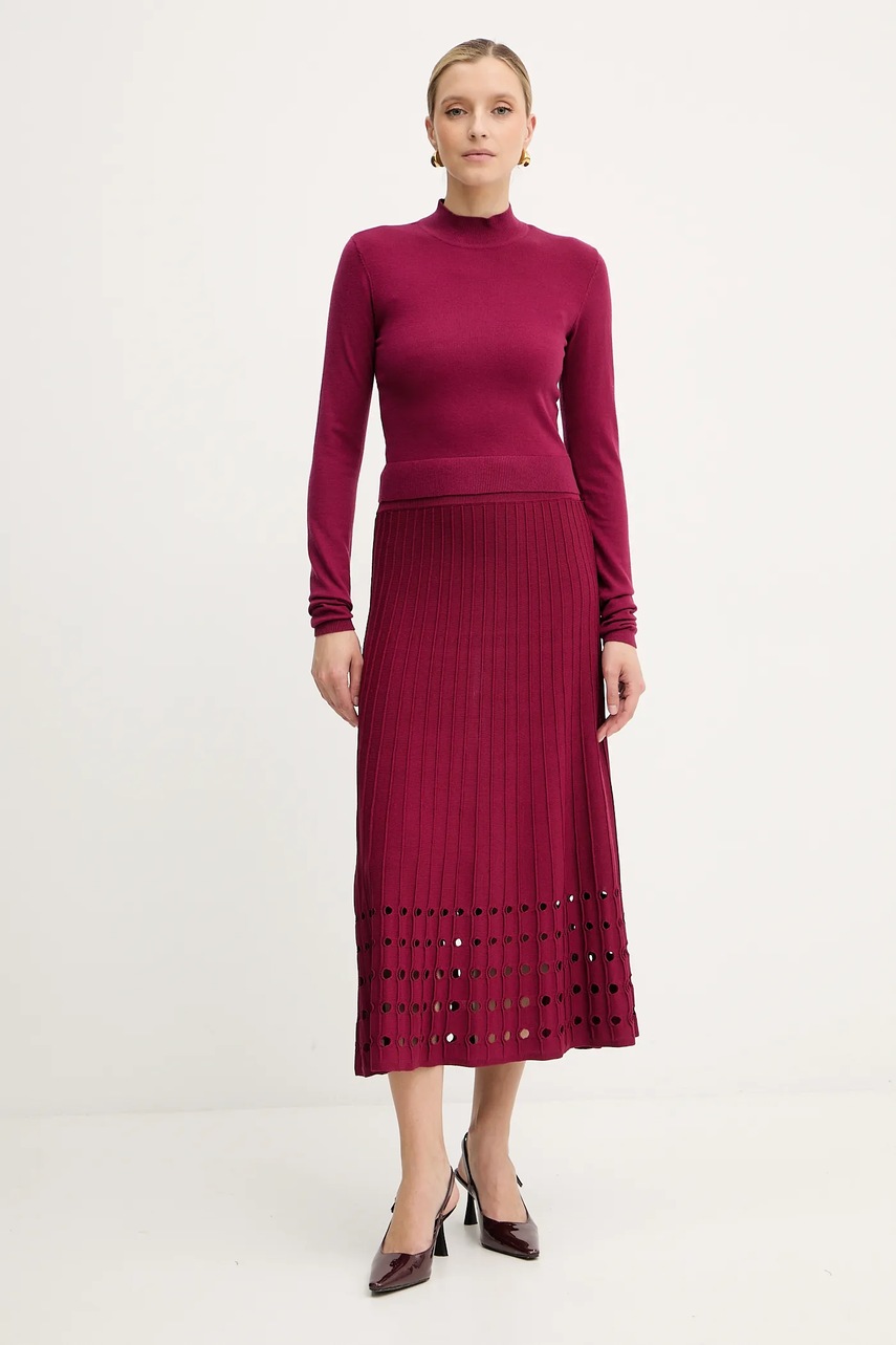 Свитер Silvian Heach LOLA цвет бордовый с полугольфом GPA25554LU