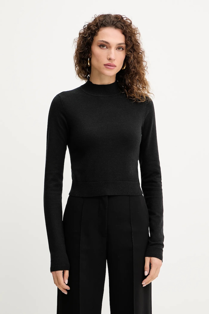 Silvian Heach pulover LOLA culoarea negru, cu turtleneck, GPA25554LU