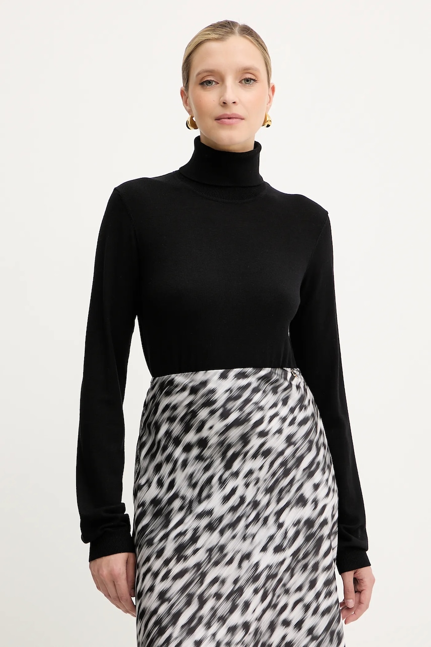 Silvian Heach pulover SESIN culoarea negru, light, cu guler, GPA25036LU