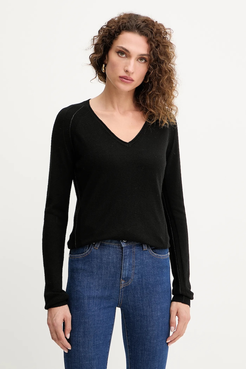 Silvian Heach pulover din amestec de lână DIEGOROSA culoarea negru, light, GPA25242MA