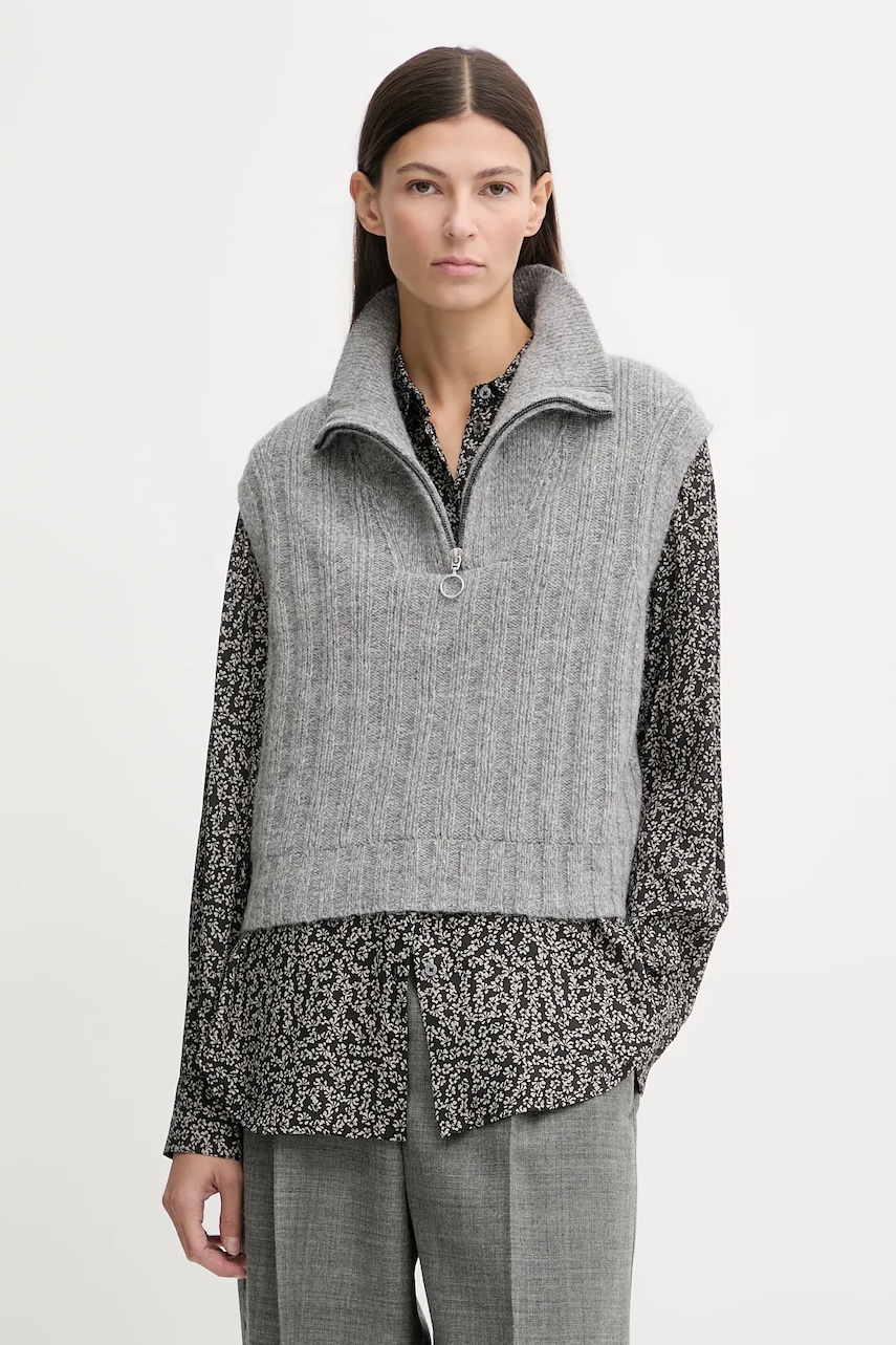 Marc O'Polo vestă din amestec de lână culoarea gri, 5000007565