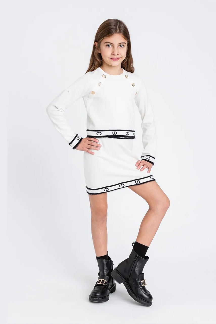 Levně Dětský svetr Twinset bílá barva, 252GJ3073