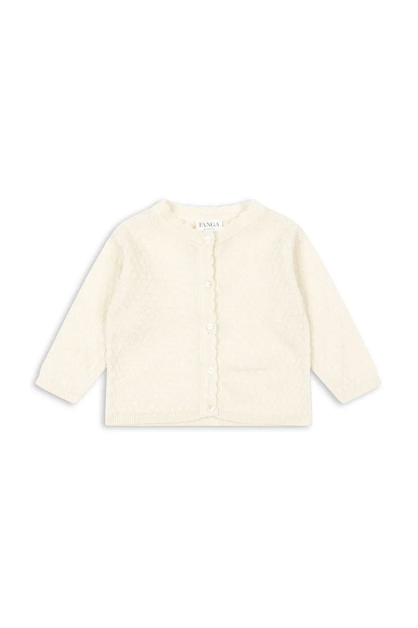Levně Kojenecký kardigan Fanga Fontana VENTI POINTELLE CARDIGAN GOTS béžová barva, FA100057