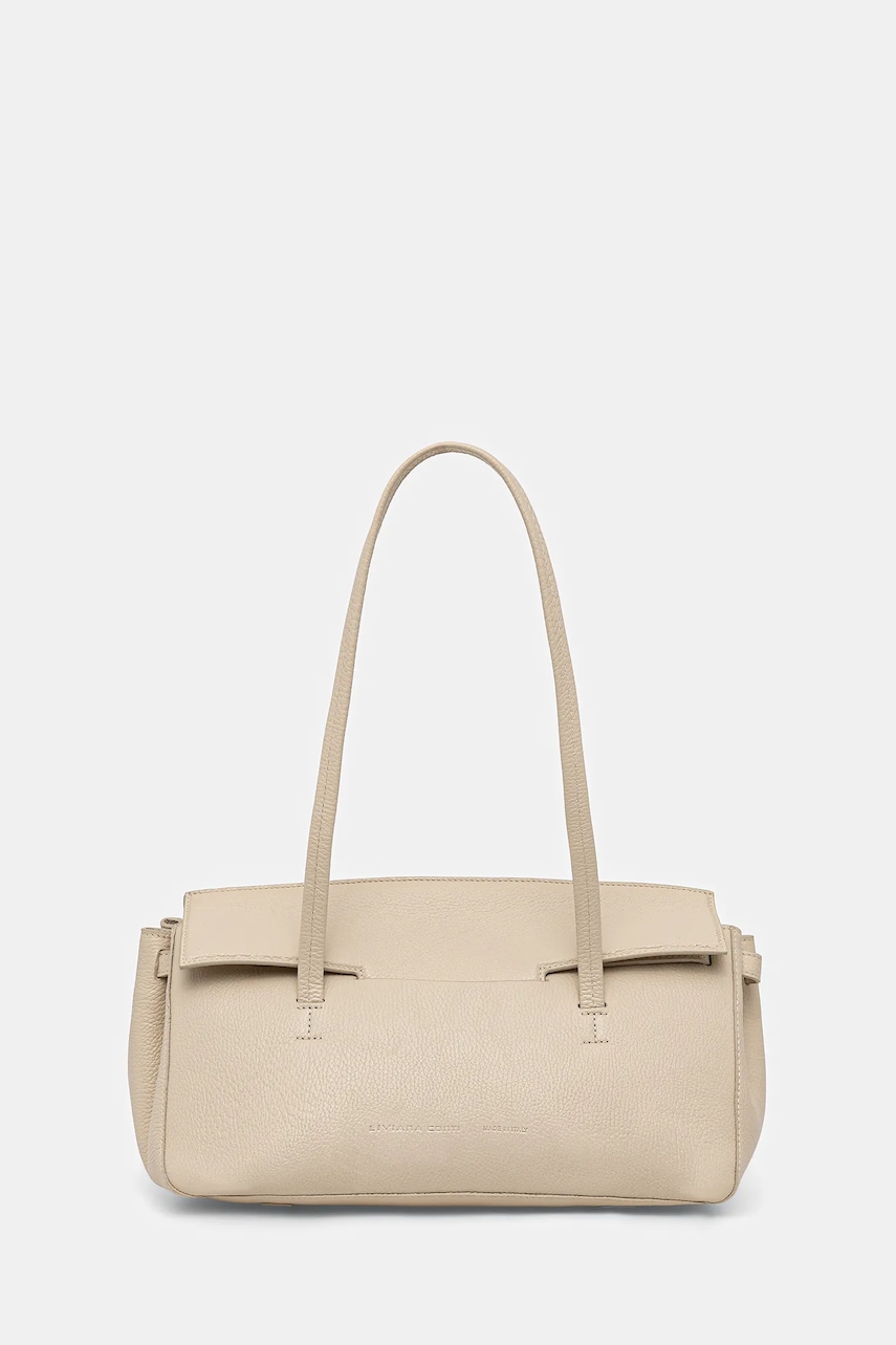 Liviana Conti poșetă de piele culoarea bej, A5WA51