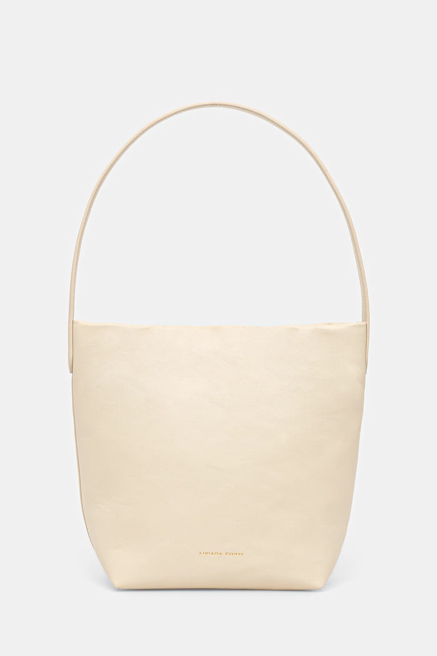 Liviana Conti poșetă de piele culoarea bej, A5WA62