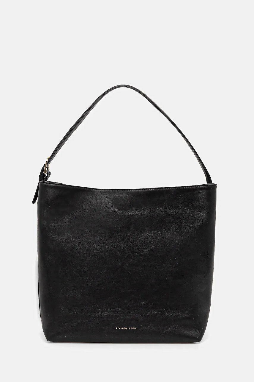 Liviana Conti poșetă de piele culoarea negru, A5WA64