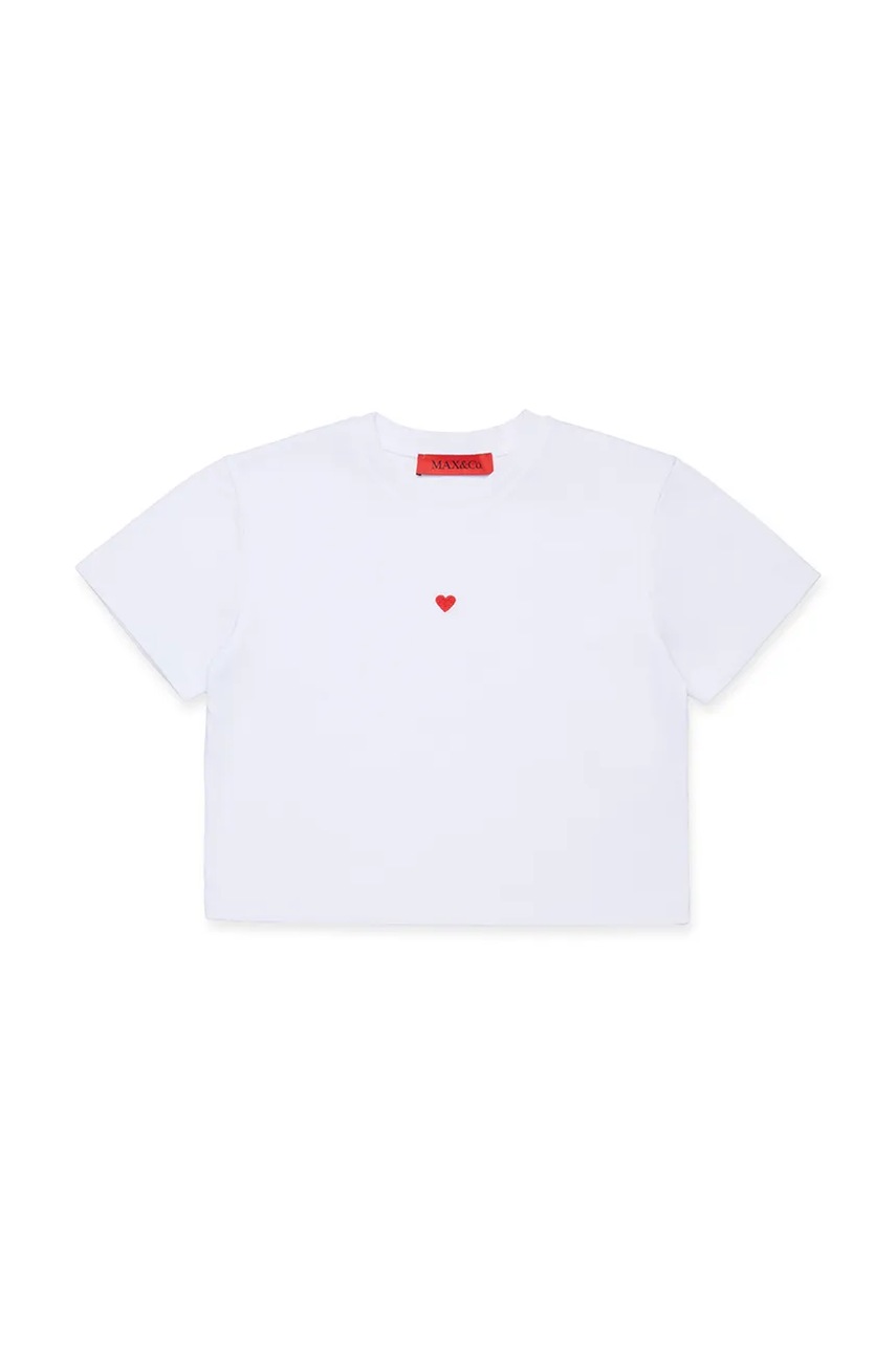 MAX&Co. tricou de bumbac pentru copii MAXT22F T-SHIRT culoarea alb, MX0198