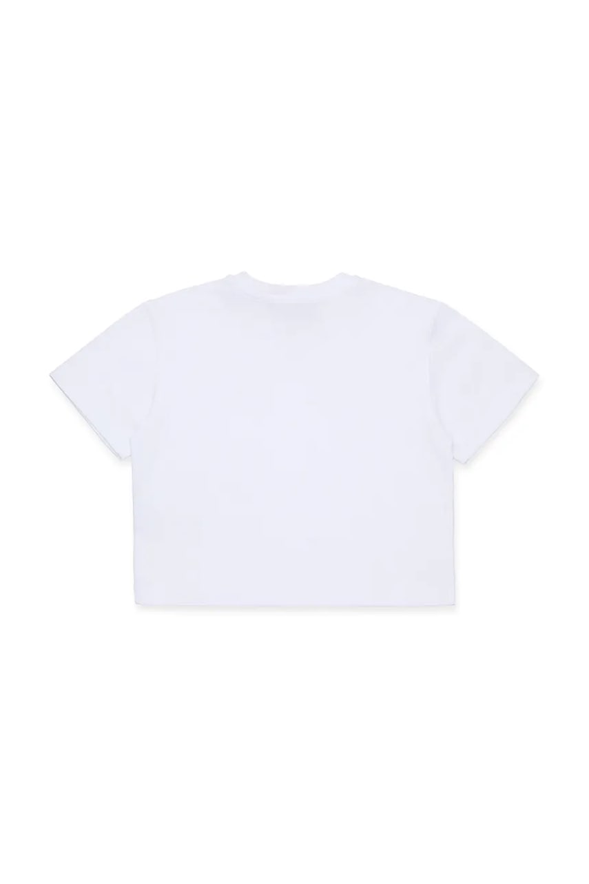Детская хлопковая футболка MAX&Co. MAXT22F T-SHIRT цвет белый MX0198 Детская хлопковая футболка MAX&Co. MAXT22F T-SHIRT цвет белый MX0198