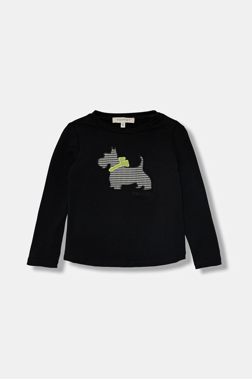 

Детска блуза с дълги ръкави Twinset в черно 252GB2070, Черен