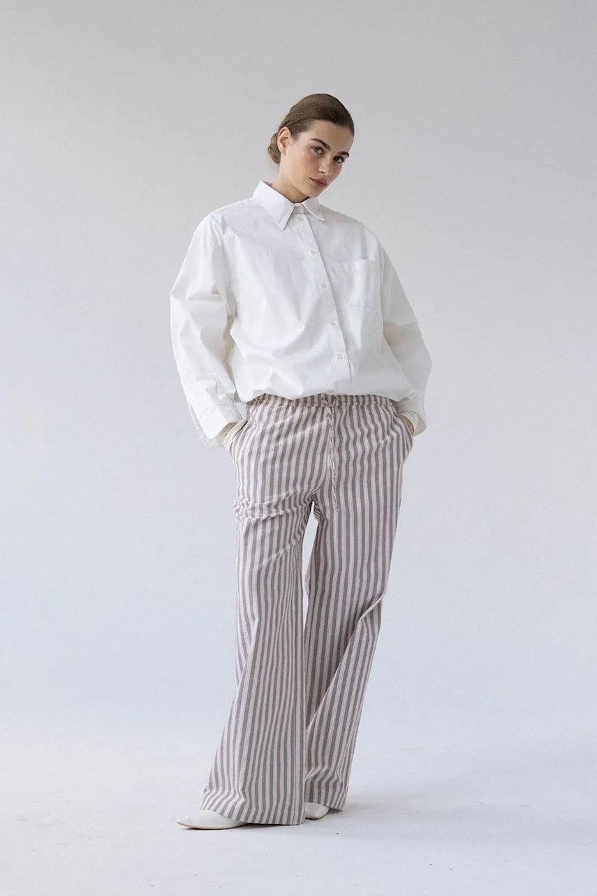 Muuv. Muuv pantaloni wide leg pentru femei din bumbac